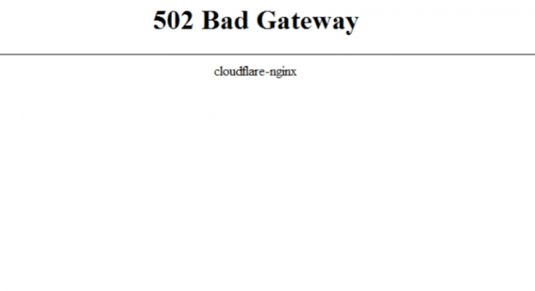 Cloudflare 502 bad gateway