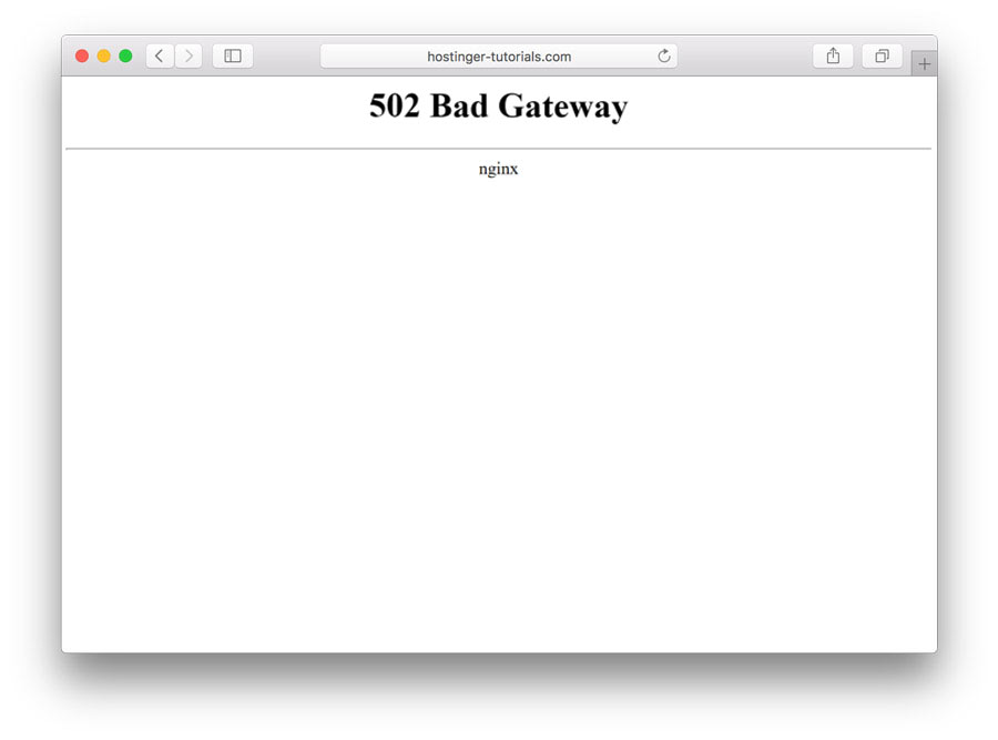 Lỗi 502 bad gateway error